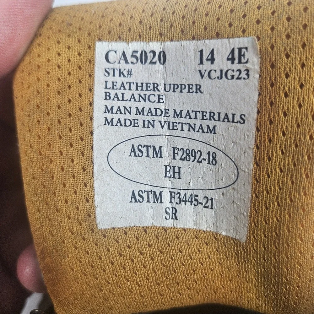 CAROLINA Mens 6 Inch Broad Toe Work Boot CA5020 BRUNO Waterproof Size 14 4E - Picture 2 of 6